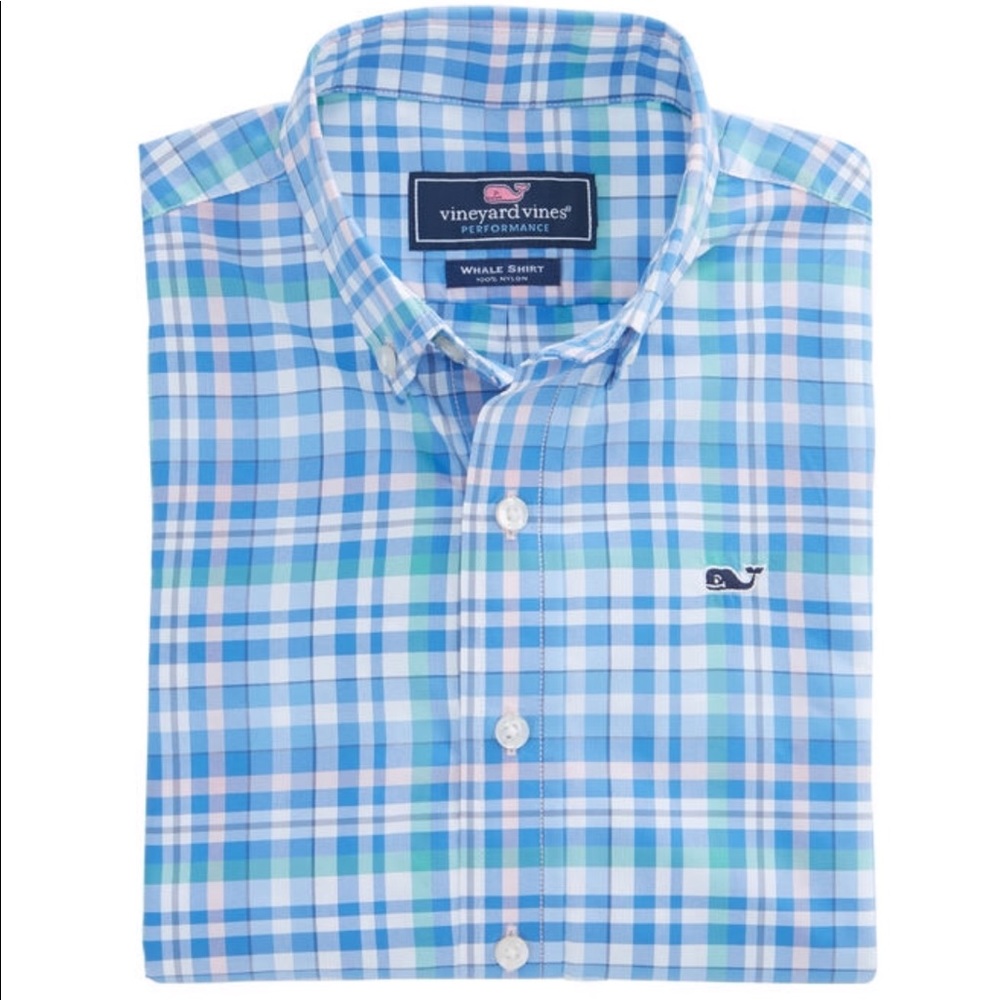 Vineyard Vines Plaid Performance 🐳 Shirt Size Lg